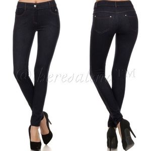 SALE! ❤️ The best comfort Dark Wash Denim Feel Stretchy dark wash denim jeggings